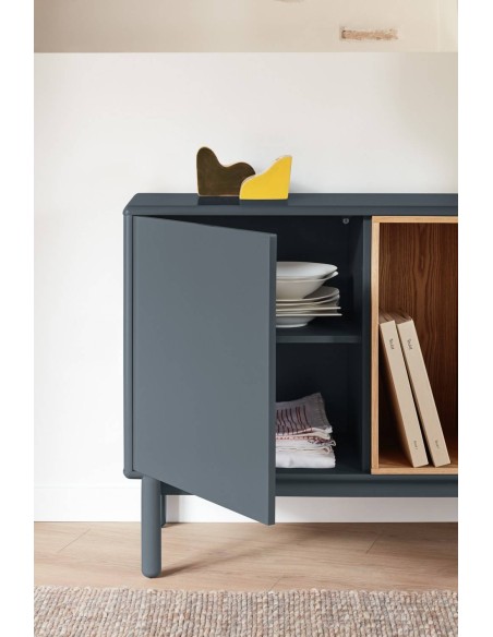 TEULAT aparador de diseño CORVO 140x40, GRIS ANTRACITA