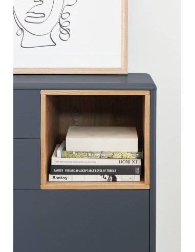 TEULAT COMODA CORVO 90x40, 4 cajones, GRIS...