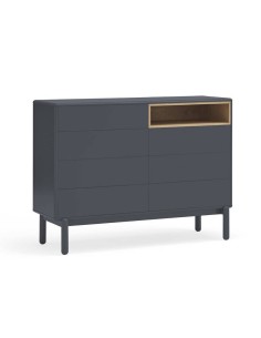 TEULAT CÓMODA CORVO 120x40, 7 CAJONES, GRIS ANTRACITA