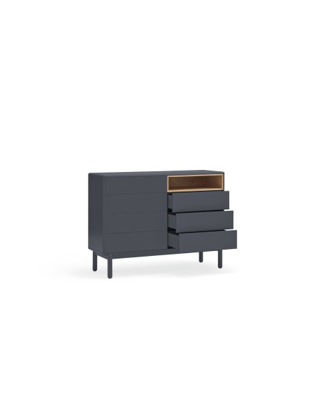 TEULAT CÓMODA CORVO 120x40, 7 CAJONES, GRIS ANTRACITA