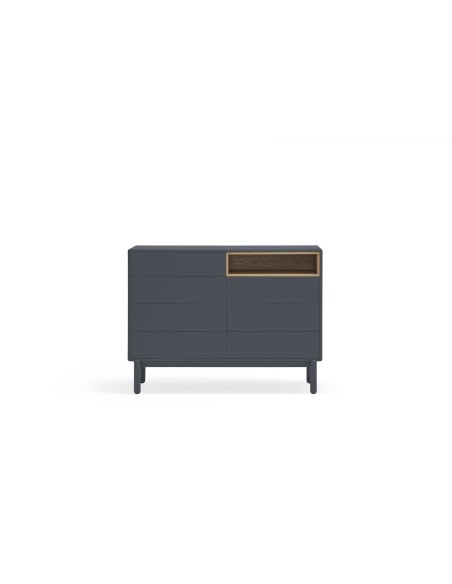 TEULAT CÓMODA CORVO 120x40, 7 CAJONES, GRIS ANTRACITA