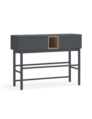 Consola de design TEULAT CORVO 120x35, cor cinza ANTRACITE, carvalho