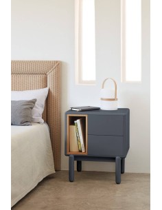 Mesa de cabeceira TEULAT CORVO 48x35, cinza ANTRACITE 2