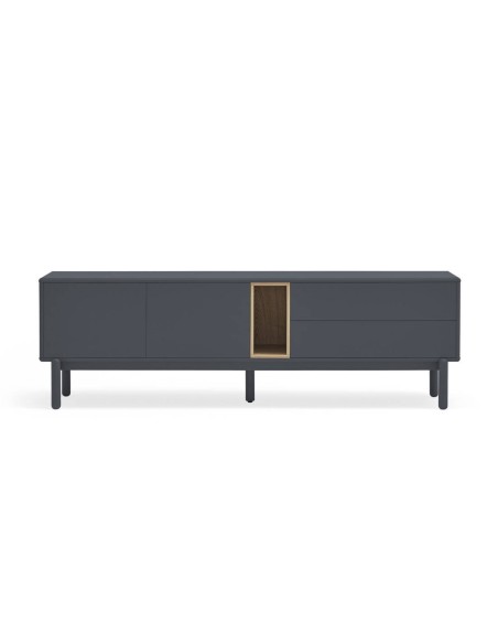 MESA DE TV TEULAT CORVO 180x40, COR CINZA ANTRACITE