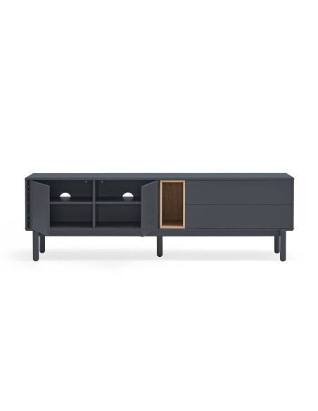 MESA DE TV TEULAT CORVO 180x40, COR CINZA ANTRACITE