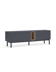 MESA DE TV TEULAT CORVO 180x40, COR CINZA ANTRACITE