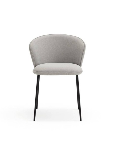TEULAT ADD design CADEIRA, tecido CINZA CLARO, metal preto