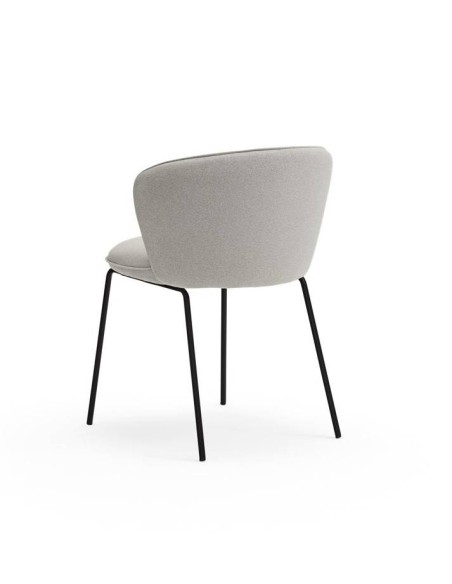 TEULAT ADD design CADEIRA, tecido CINZA CLARO, metal preto