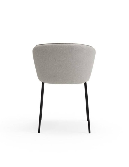 TEULAT ADD design CADEIRA, tecido CINZA CLARO, metal preto