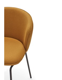 TEULAT SILLA de diseño ADD, tela MOSTAZA, metal negro 2