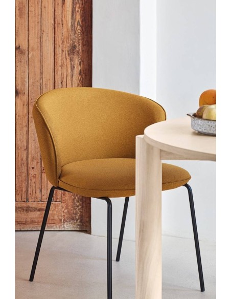 TEULAT ADD design CADEIRA, tecido MOSTARDA, metal preto