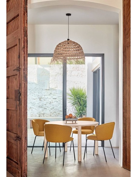 TEULAT ADD design CADEIRA, tecido MOSTARDA, metal preto