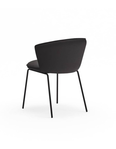 TEULAT ADD design CADEIRA, PU PRETO, metal preto