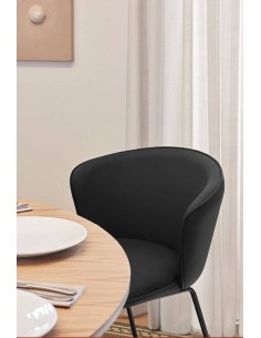 TEULAT SILLA de diseño ADD, PU NEGRO, metal negro 2