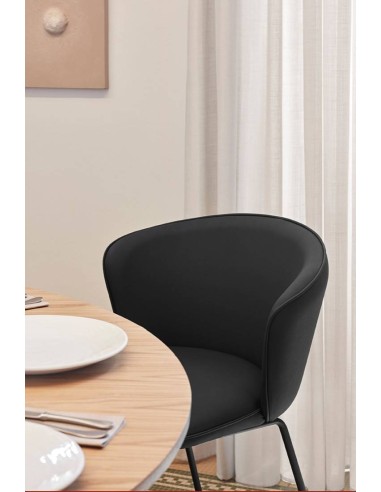 TEULAT ADD design CADEIRA, PU PRETO, metal preto