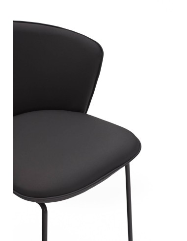 TEULAT ADD design CADEIRA, PU PRETO, metal preto