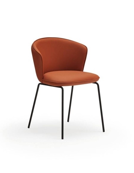 TEULAT ADD design CADEIRA, PU TERRACOTA, metal preto