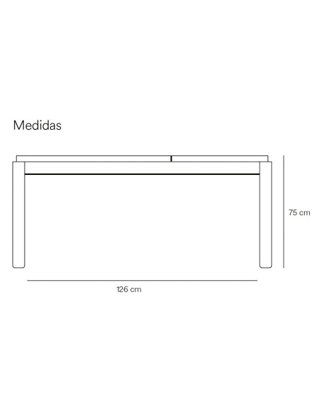 TEULAT ESCRITORIO minimalista ATLAS 136x68, NEGRO