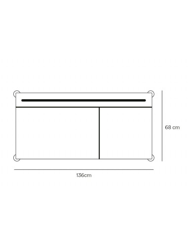 TEULAT ESCRITORIO minimalista ATLAS 136x68, NEGRO