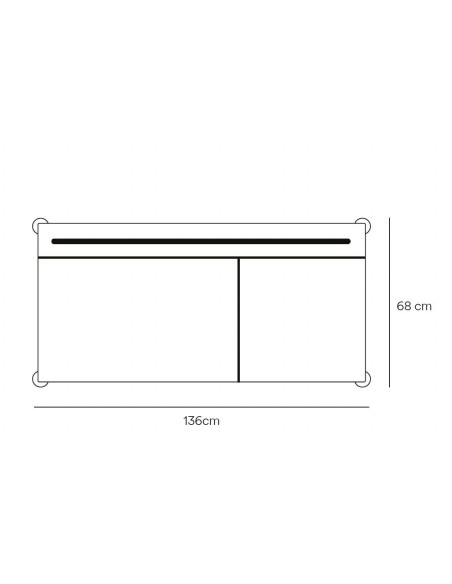 TEULAT mesa secretária minimalista ATLAS 136x68, PRETO
