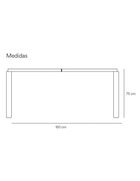 TEULAT Mesa extensível minimalista ATLAS 160(200) x 100, NATURAL CLARA