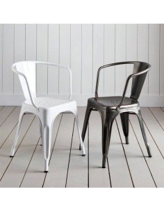 Silla con brazos TOLME de metal negro 2