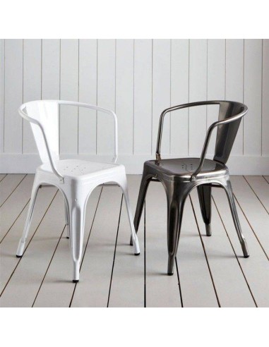 Silla con brazos TOLME de metal negro