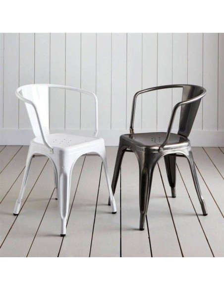 Silla con brazos TOLME de metal negro