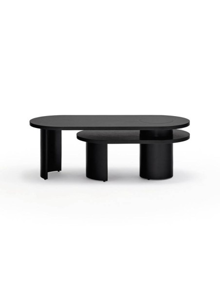 TEULAT Mesa ninho CENTRO NORI 120 x 95, MDF freixo PRETO