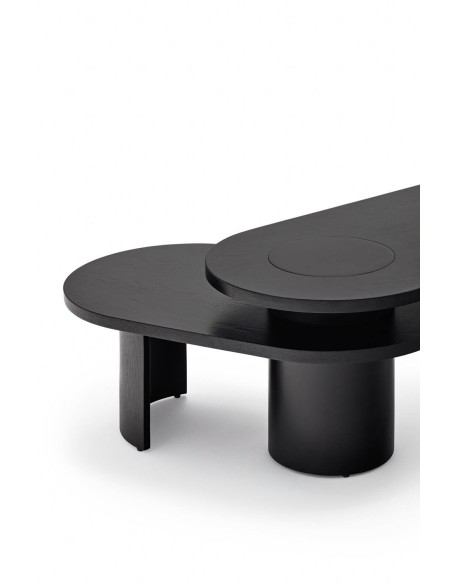 TEULAT Mesa ninho CENTRO NORI 120 x 95, MDF freixo PRETO