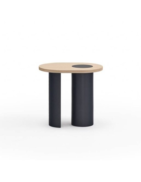 TEULAT MESA MESA RINCON NORI 60 x 45, MDF NATURAL CLARO, PATA AZUL