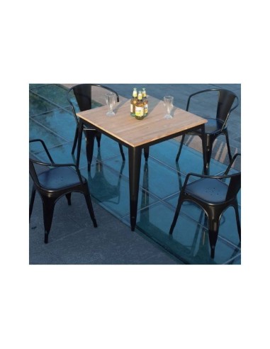 Cadeira com braços, réplica de Xavier Pauchard, metal preto