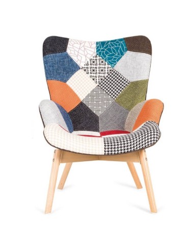 Butaca nórdica Knut Tejido Patchwork, multicolor