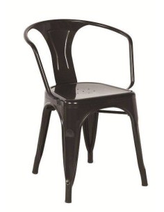 Silla con brazos TOLME de metal negro