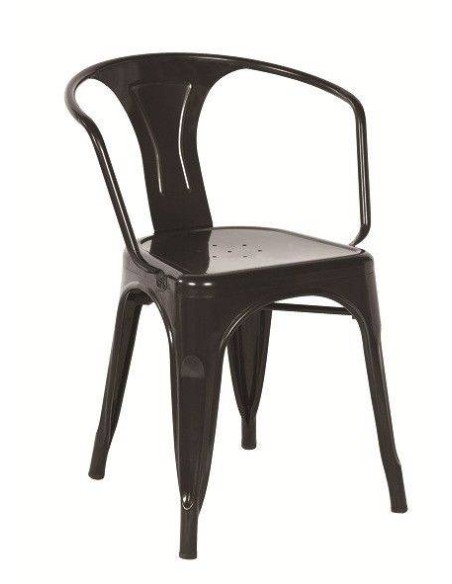 Silla con brazos TOLME de metal negro