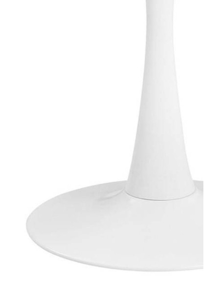 Mesa redonda DOCK 90, base de metal y tapa lacada blanco