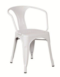 Silla con brazos TOLME de metal Blanco