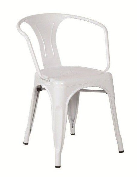 TOLME cadeira de metal com braços Branco