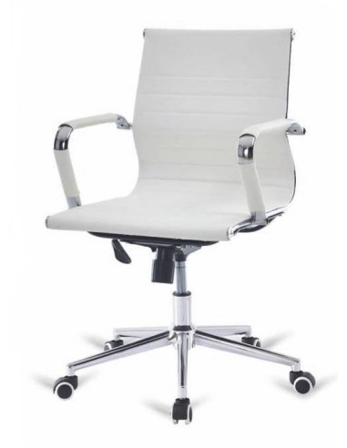 Silla De Escritorio Carlos, Respaldo Medio, Simil Piel