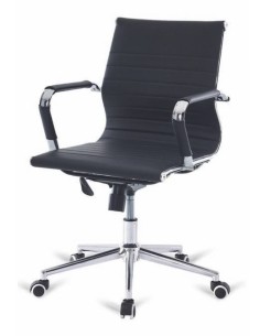 Silla De Escritorio Carlos, Respaldo Medio, Simil Piel