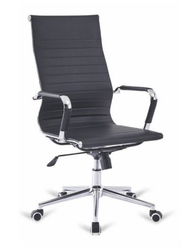 Silla De Escritorio Carlos, Respaldo Alto, Simil Piel