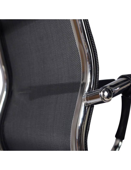 Cadeira De Secretária Carlos Mesh, Grade, Encosto Médio