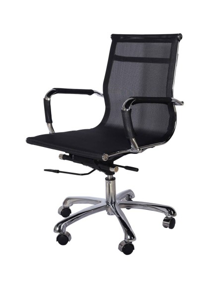 Silla De Escritorio Carlos Mesh, Rejilla, Respaldo Medio
