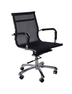 Silla De Escritorio Mesh, Rejilla negra, Respaldo Medio 2