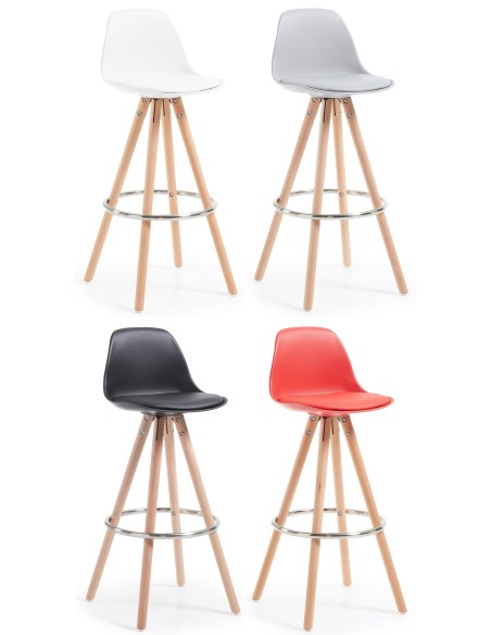 Lars Taburete de diseño, Madera, polipropileno