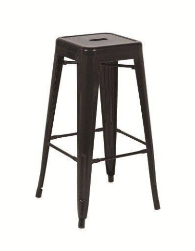 Taburete de diseño TOLME en acero negro.