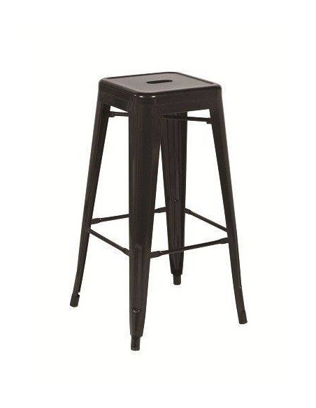 Banco de design TOLME em aço preto.