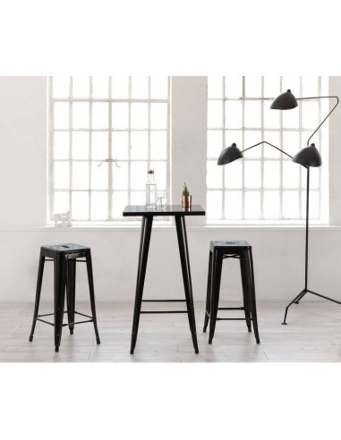 Tamborete de projeto| Replica Xavier Pauchard, preto