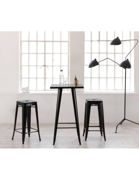 Tamborete de projeto| Replica Xavier Pauchard, preto