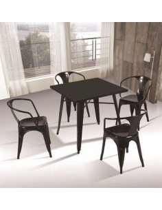 Mesa metal  de TOLME de 80 x 80 cm, color negro 2